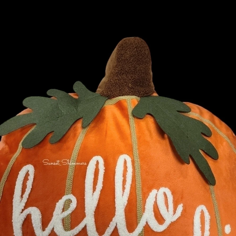 Halloween Thanksgiving 3D Embroidered Hello Pumpkin Fall Throw Pillow Decor New